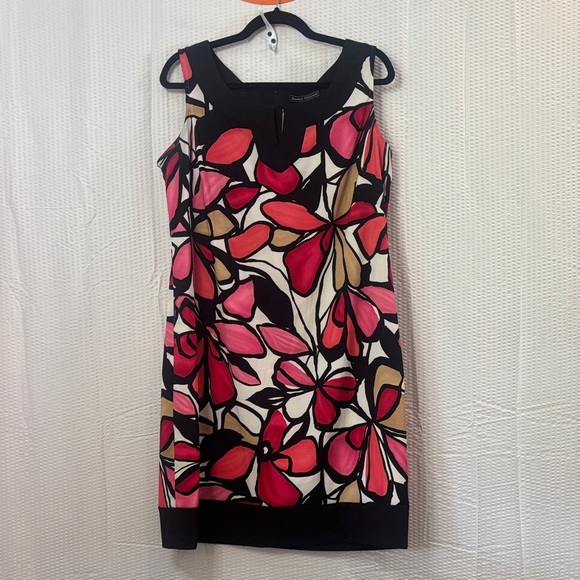 Jessica Howard Black and Pink Floral Mini Dress - Picture 1 of 4